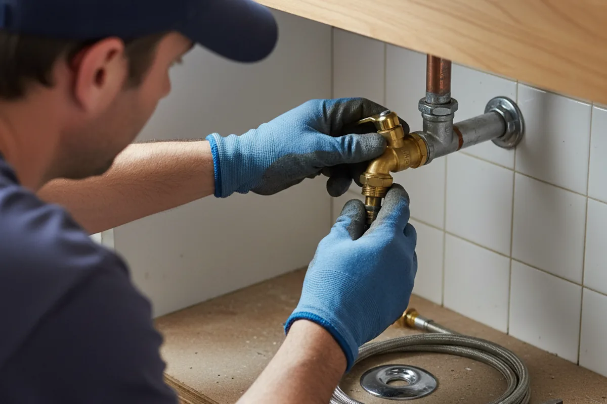 Shutoff valve and fitting work during Emergency Plumbing in Milan